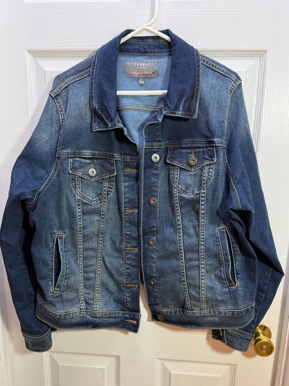 torrid Dark Blue Denim Jacket - Classic Button-Front
